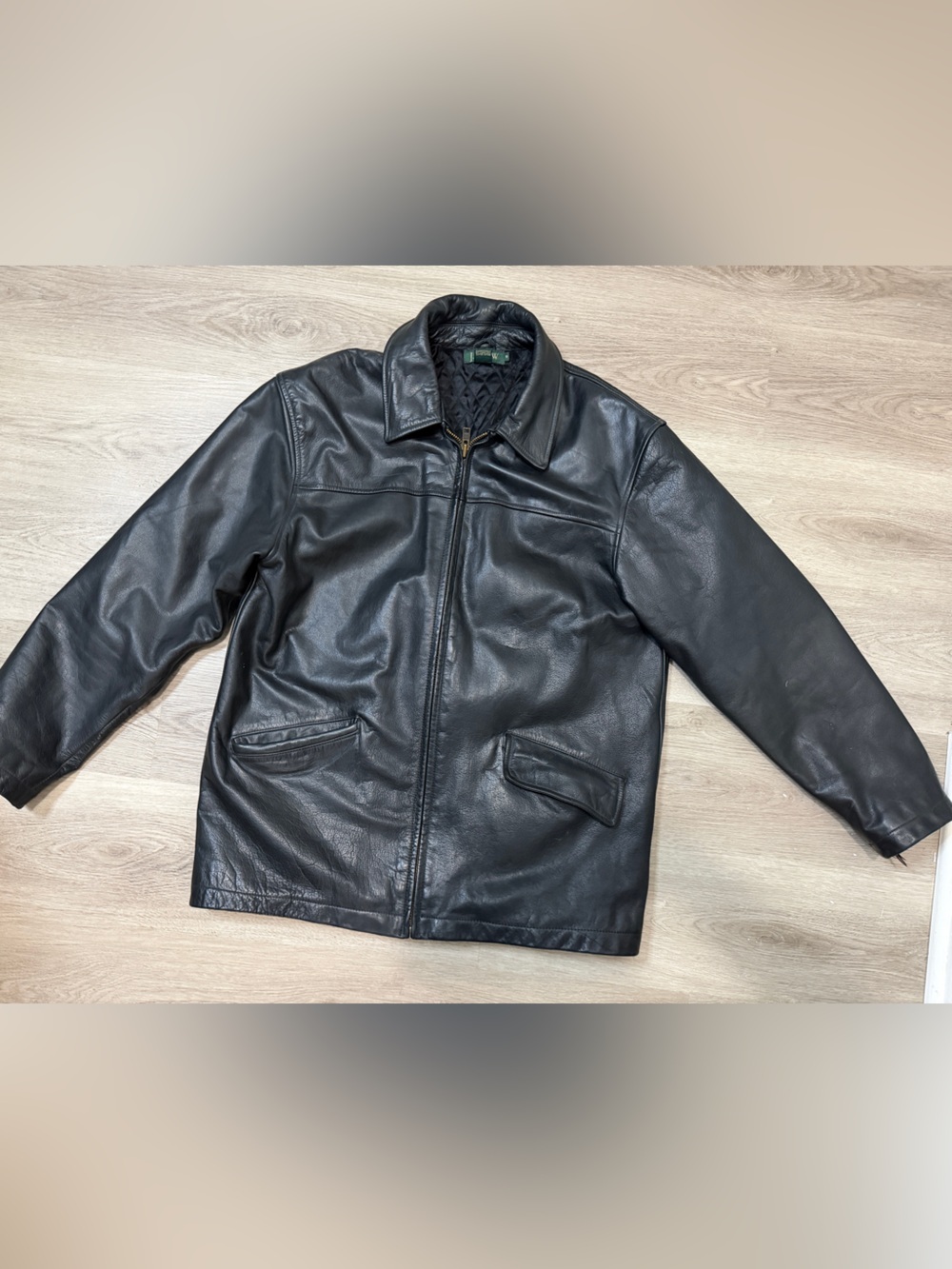 J. Crew Black Leather Bomber Jacket 100% Leather Size M